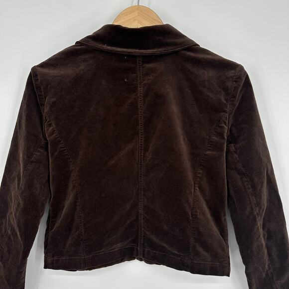 L’AGENCE Wayne Cropped Velvet Blazer Double Breasted Jacket Classic, Brown - Picture 8 of 8